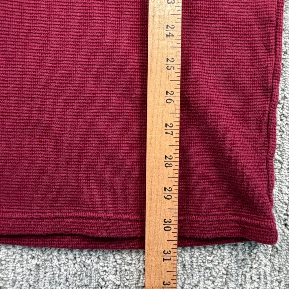 Polo‎ Ralph Lauren Thermal Shirt Mens 2XL Burgundy Waffle Knit Long Sleeve Pony